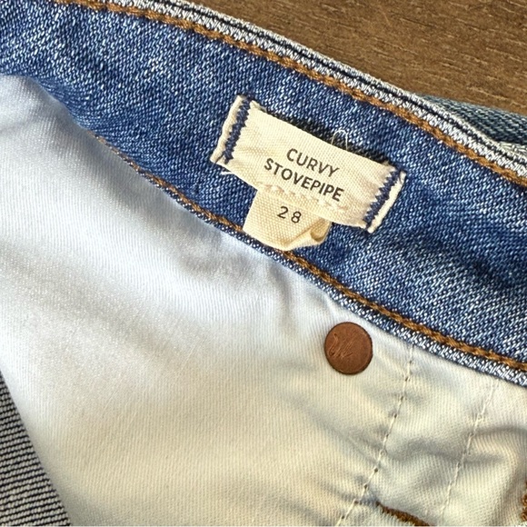 Madewell Stove Pipe Curvy Size 28 high rise 90s tapered ankle blue MOM jeans - Picture 5 of 12